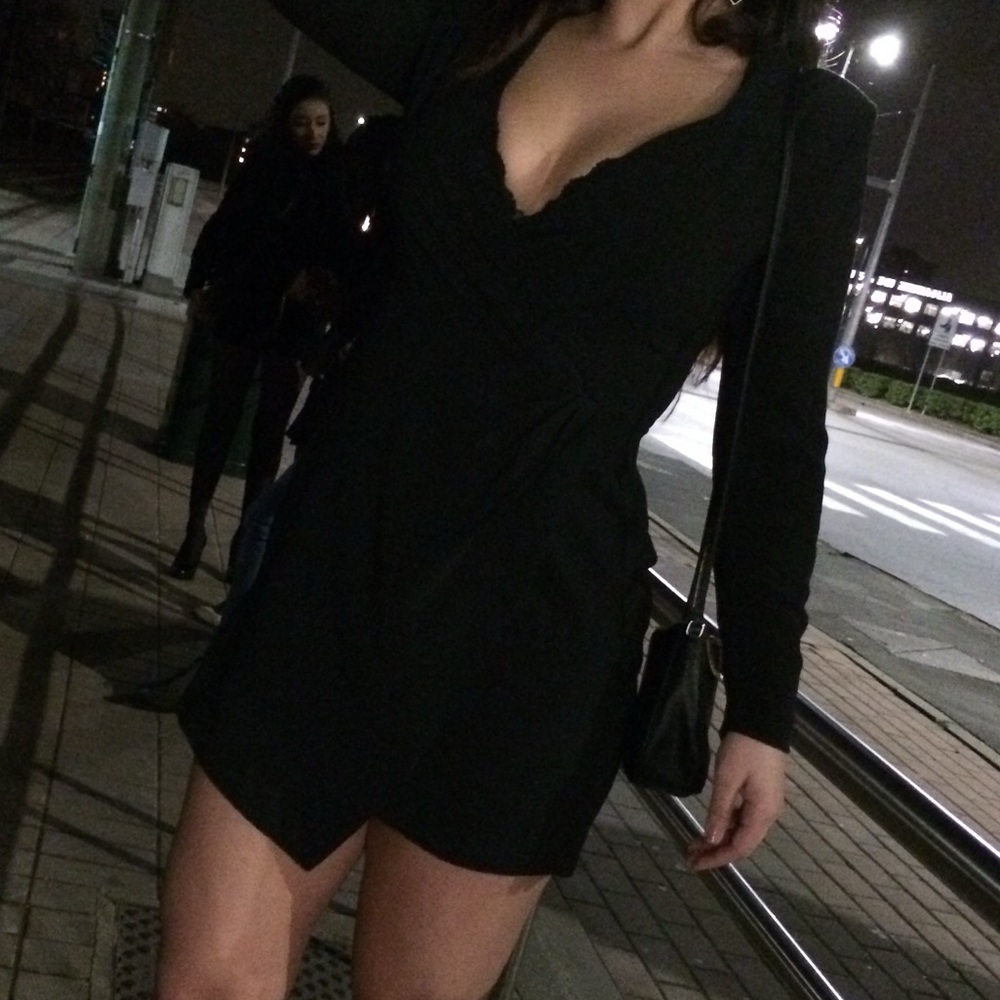 Mango black suit dress